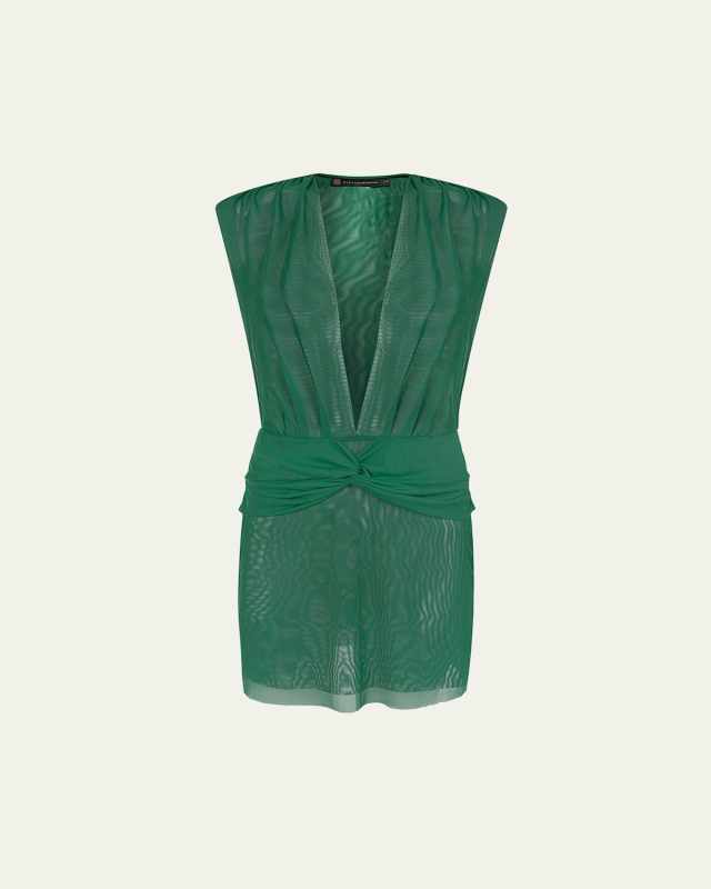 Solid Cindy Sheer Sun Dress Coverup